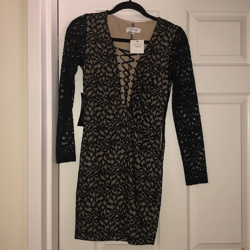 Lace Plunge Bodycon Wyldr Dress